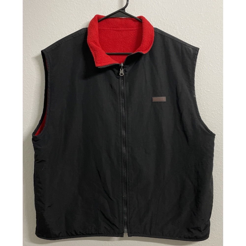 Vintage Timberline Colorado Fleece Full Zip Vest Red‎ Black XL